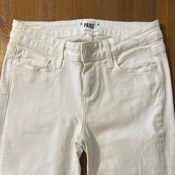 PAIGE White Skyline Ankle Peg Jeans With Distressed Hem Sz 26 - Picture 6 of 8